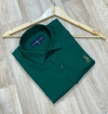 Cotton Solid Full Sleeves Regular Fit Mens Casual Shirt Roposo Clout